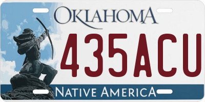 OK license plate 435ACU