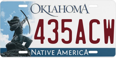 OK license plate 435ACW