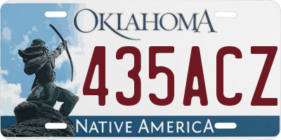 OK license plate 435ACZ