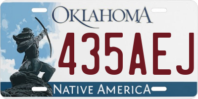 OK license plate 435AEJ