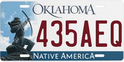 OK license plate 435AEQ