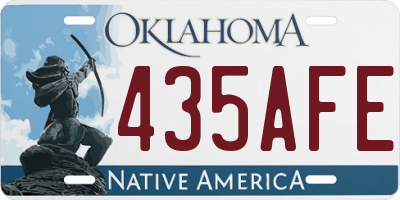 OK license plate 435AFE