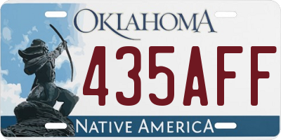OK license plate 435AFF
