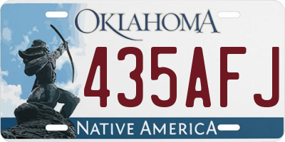 OK license plate 435AFJ