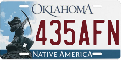 OK license plate 435AFN