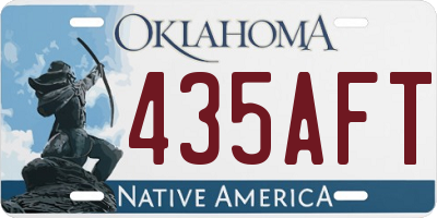 OK license plate 435AFT