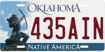 OK license plate 435AIN