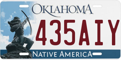 OK license plate 435AIY