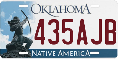 OK license plate 435AJB