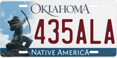 OK license plate 435ALA