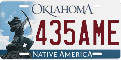 OK license plate 435AME