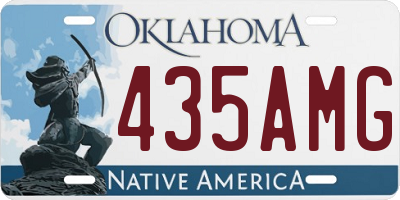 OK license plate 435AMG