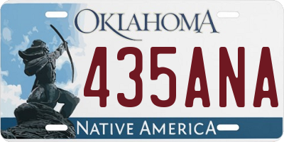 OK license plate 435ANA