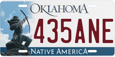 OK license plate 435ANE
