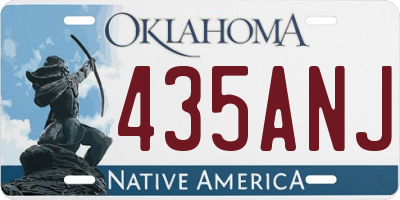 OK license plate 435ANJ