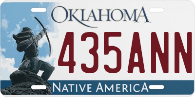 OK license plate 435ANN