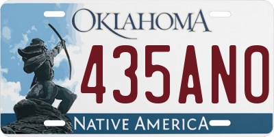 OK license plate 435ANO