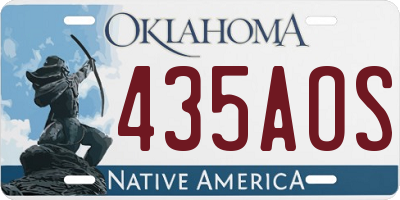 OK license plate 435AOS
