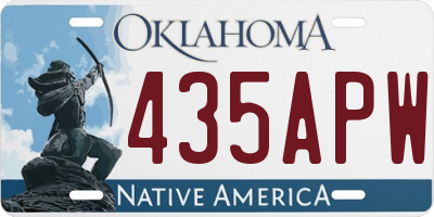OK license plate 435APW
