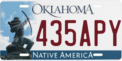 OK license plate 435APY