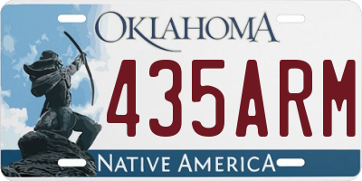 OK license plate 435ARM