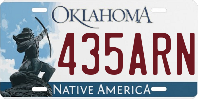 OK license plate 435ARN