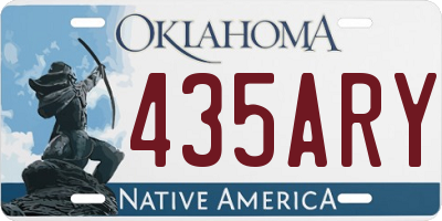 OK license plate 435ARY