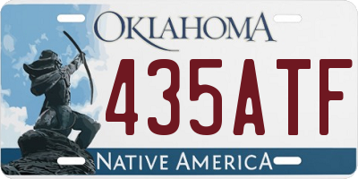 OK license plate 435ATF