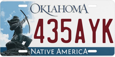 OK license plate 435AYK