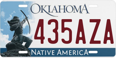 OK license plate 435AZA