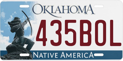 OK license plate 435BOL
