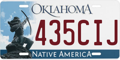 OK license plate 435CIJ