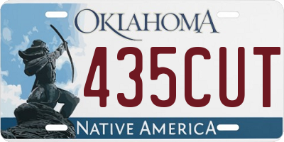 OK license plate 435CUT