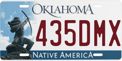 OK license plate 435DMX