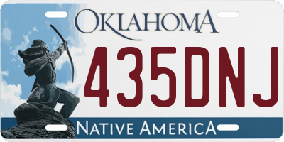 OK license plate 435DNJ