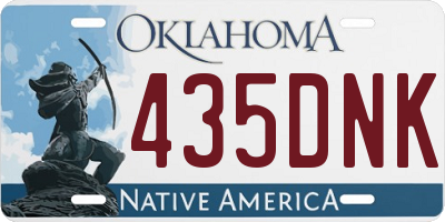 OK license plate 435DNK