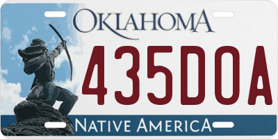 OK license plate 435DOA
