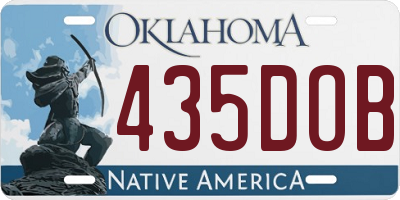 OK license plate 435DOB