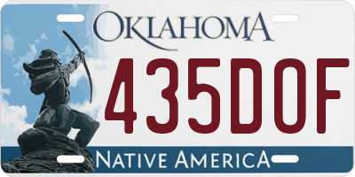 OK license plate 435DOF