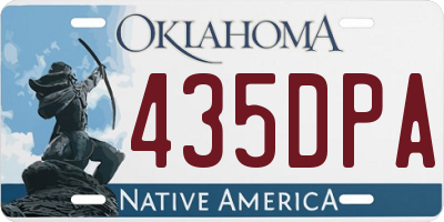 OK license plate 435DPA
