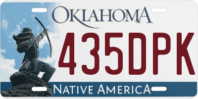 OK license plate 435DPK