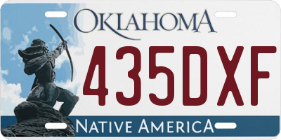 OK license plate 435DXF