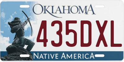 OK license plate 435DXL