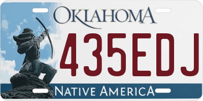 OK license plate 435EDJ