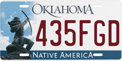 OK license plate 435FGD