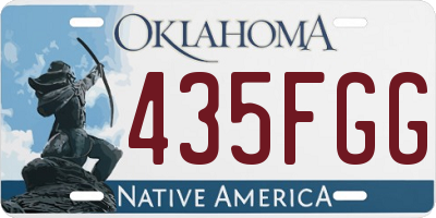 OK license plate 435FGG