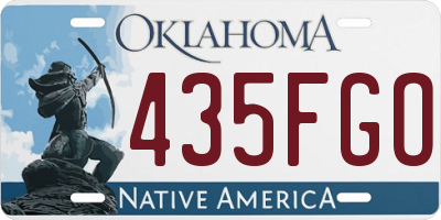 OK license plate 435FGO