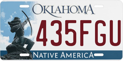 OK license plate 435FGU