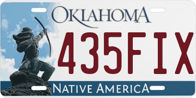 OK license plate 435FIX