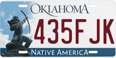 OK license plate 435FJK
